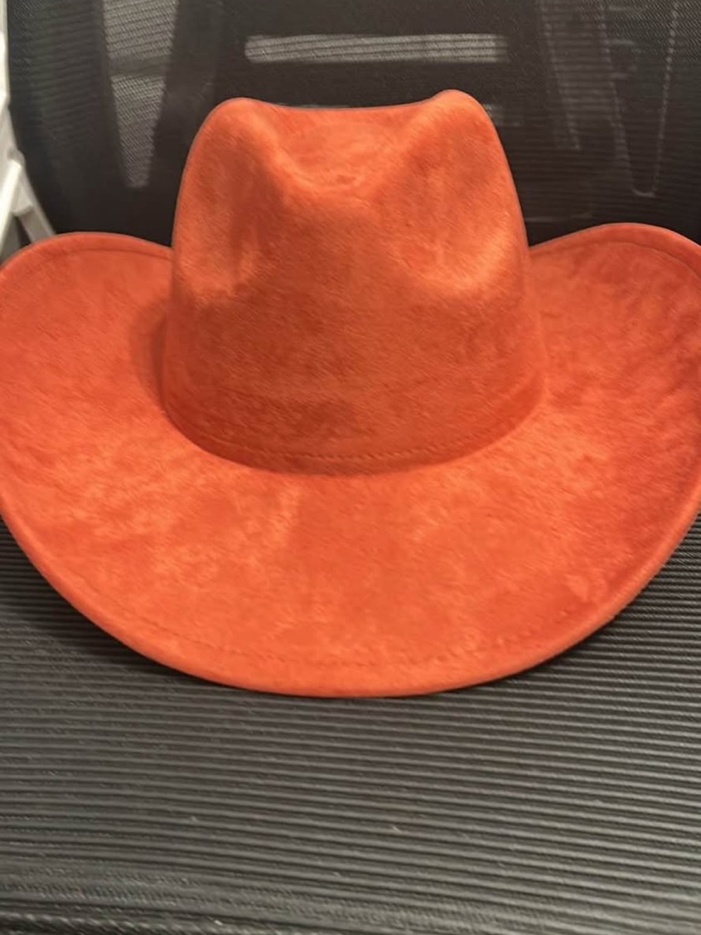 Rust Orange Wide Brim Felt Cowboy Hat